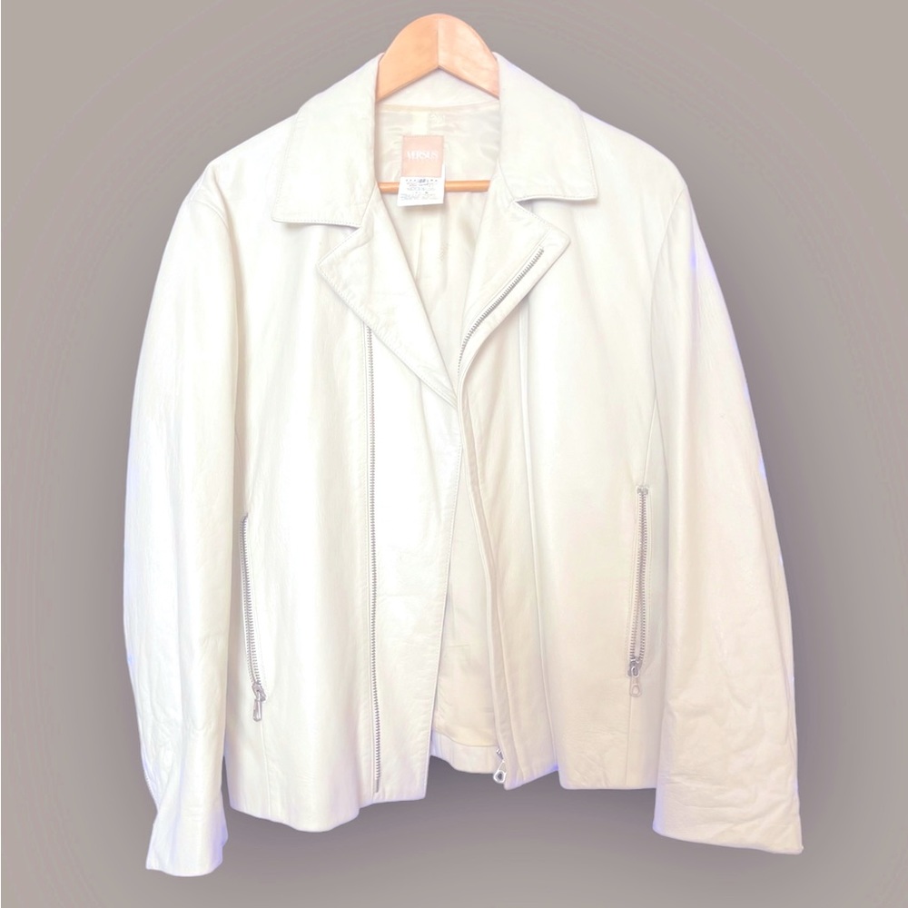 VERSUS by Versace NWOT white leather motorcycle jacket. 100% authentic